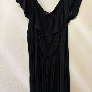 City Chic Black Maxi Dress with Ruffle Detail